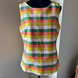 Talbots Plaid Silk Shell/Blouse - Size 10